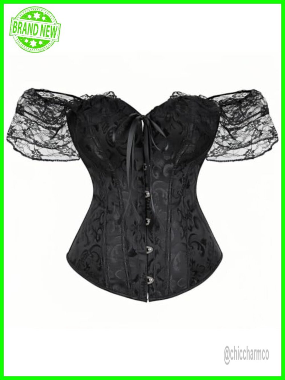 Lace Up Overbust Corset Bustier Renaissance Lace Party Halloween Costume
